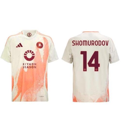 AS Roma 2024-25 Away Cream #14 SHOMURODOV Authentic Jersey
