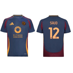AS Roma 2024-25 Third Navy #12 SAUD Authentic Jersey