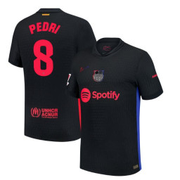 Women's Barcelona Away 2024/25 Pedri 8 Authentic Black Jersey