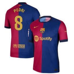 Women's Barcelona Home 2024/25 Pedri 8 Authentic Red/Navy Jersey