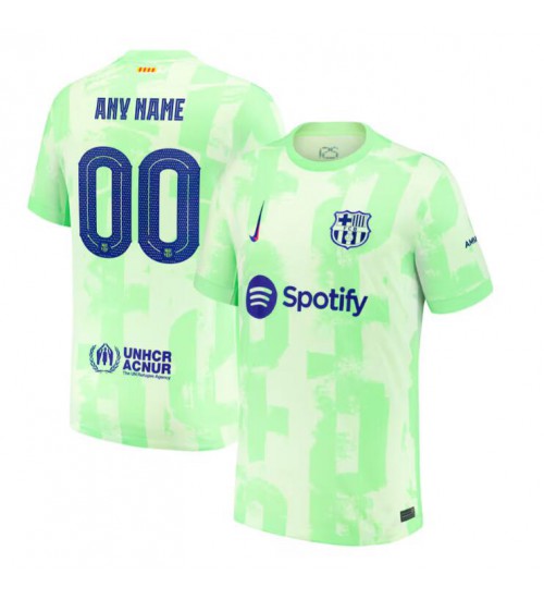 Youth Customize Barcelona Third 2024/25 Replica Green Jersey
