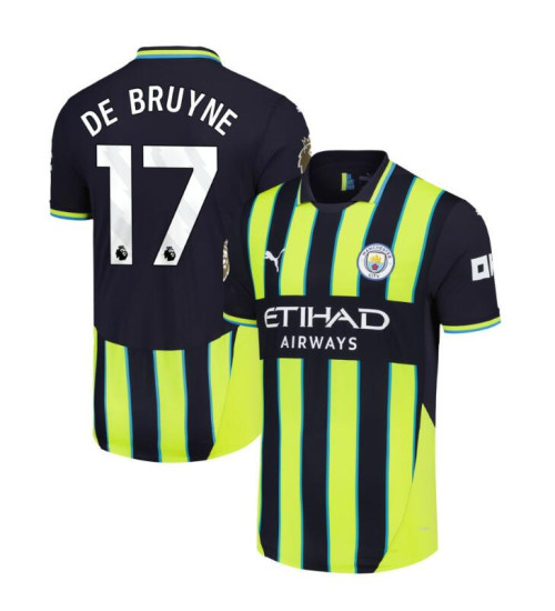 Man City 2024-25 Away Black Kevin De Bruyne 17 Authentic Jersey Man City 2024-25 Away Black Kevin De Bruyne 17 Authentic Jersey