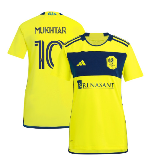 Women's Hany Mukhtar Yellow Nashville SC 2024 The 615 Kit Replica Player Jersey
